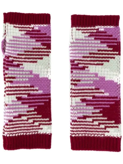 Shop Missoni Fingerless Gloves In Sm0tk Red