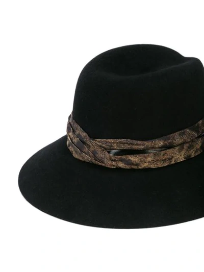 Shop Maison Michel Rose Fedora Hat In Black