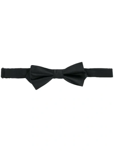 Shop Balmain Silk Bow Tie In Black