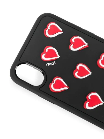 Shop Prada Hearts Iphone X Case In F0002 Multicolor