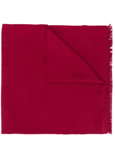 Shop Gucci Gg Rhombi Pattern Scarf In Red