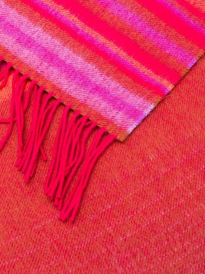 Shop Ps By Paul Smith Striped Tassel Scarf In Red