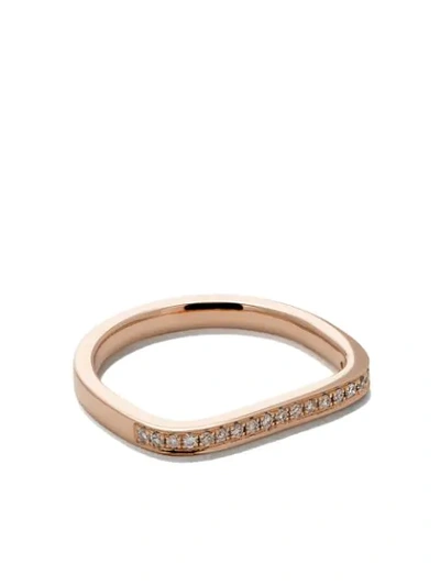 Shop As29 18kt Rose Gold Mini Charm Pinky Diamond Ring