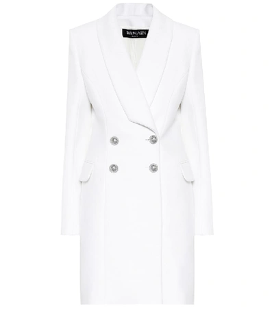 Shop Balmain Wool And Cashmere Coat In White