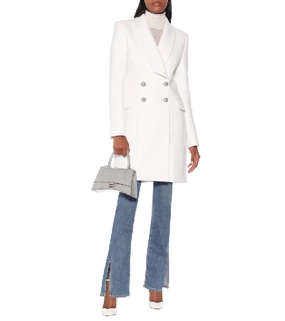 Shop Balmain Wool And Cashmere Coat In White