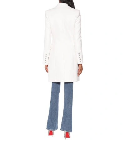Shop Balmain Wool And Cashmere Coat In White