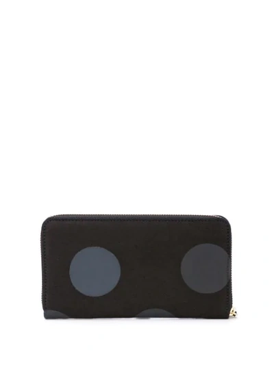 Shop Comme Des Garçons Play Polka Dot Zip Around Wallet In Black