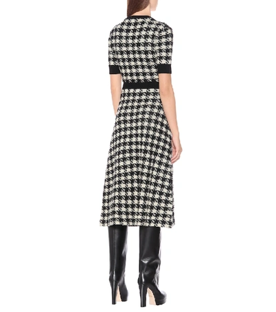 Shop Gucci Houndstooth Cashmere And Silk Skirt In Multicoloured