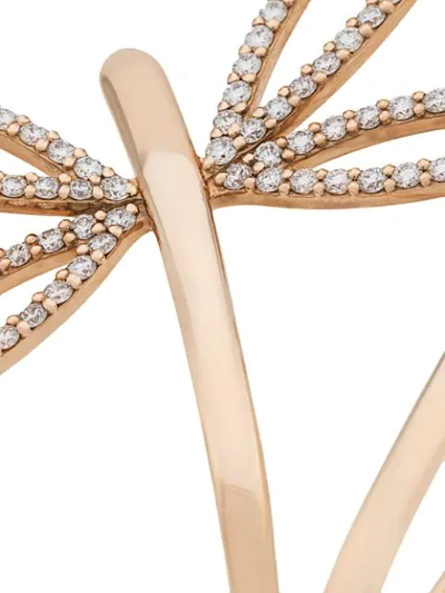 ANAPSARA 18KT ROSE GOLD DRAGONFLY DIAMOND DOUBLE-FINGER RING