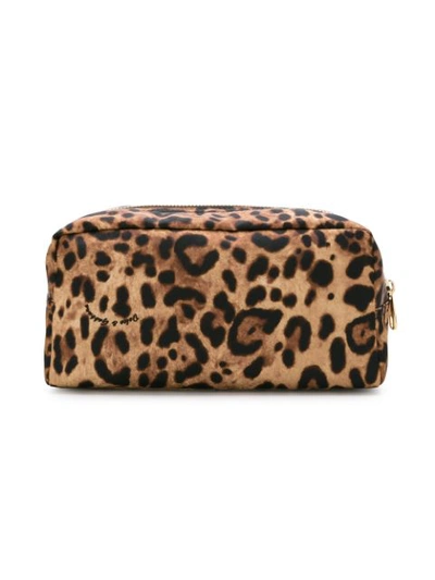 Shop Dolce & Gabbana Leopard Print Make-up Bag In Neutrals