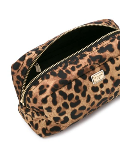 Shop Dolce & Gabbana Leopard Print Make-up Bag In Neutrals