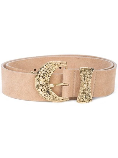 Shop B-low The Belt Embossed Buckle Belt - Brown