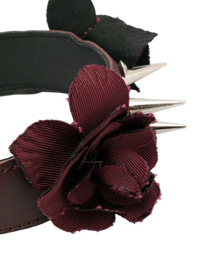 Shop Barbara Bologna Spiked Floral Headband In Brown