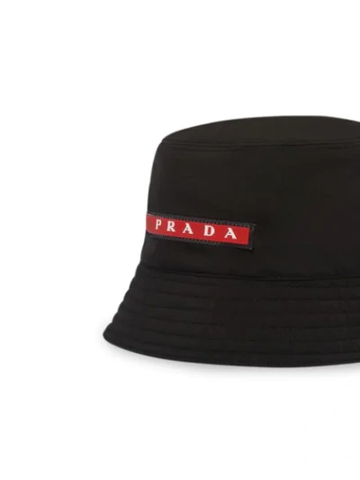 Shop Prada Technical Fabric Hat In Black