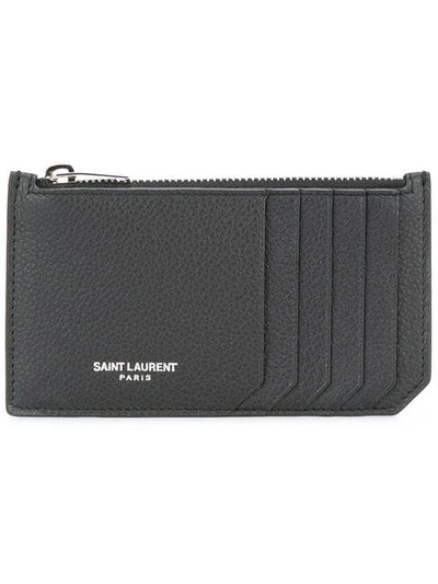 Shop Saint Laurent Paris 5 Fragments Zip Pouch In Black