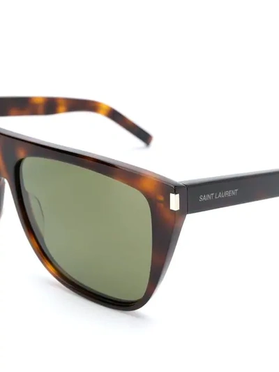 Shop Saint Laurent New Wave 1 Sunglasses In Brown