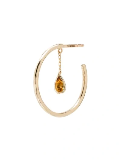 Shop Yvonne Léon Creole Pampille 9kt Citrine Hoop Earring In Gold