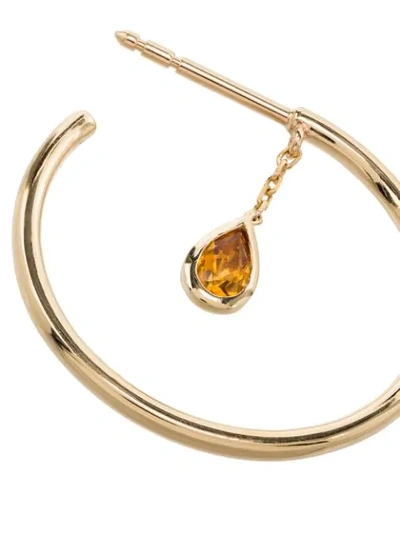 Shop Yvonne Léon Creole Pampille 9kt Citrine Hoop Earring In Gold