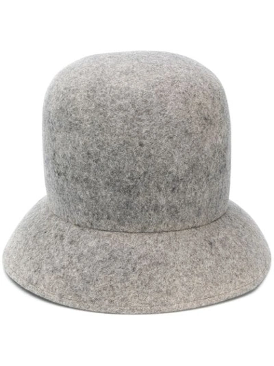 Shop Nina Ricci Angled Brim Hat In Grey