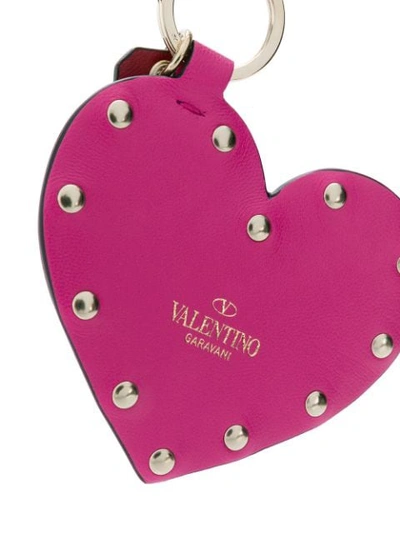 Shop Valentino Rockstud Heart Key Ring - Pink