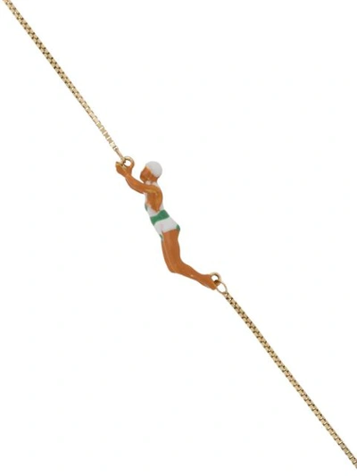 Shop Aliita Swimmer Necklace In Gold