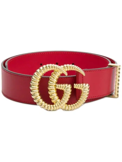 Shop Gucci Double G Belt In Red