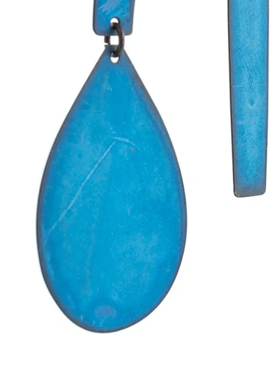 Shop Annie Costello Brown Arc Drop Earrings In Blue