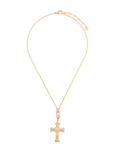 Shop Dsquared2 'madonna' Halskette Mit Kreuzanhänger In Gold