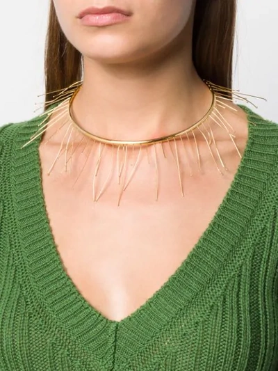 Shop Jil Sander Fringed Short Necklace In Gold