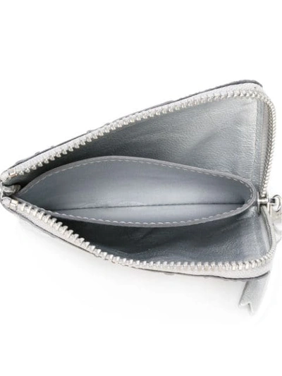 Comme Des Garçons Logo-embossed Leather Wallet In Metallic