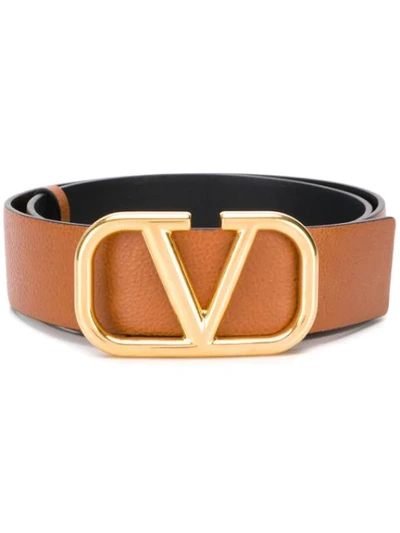 Shop Valentino Go Buckle Belt In Brown