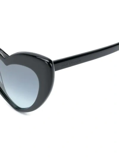 Shop Saint Laurent Heart Frame Sunglasses In Black