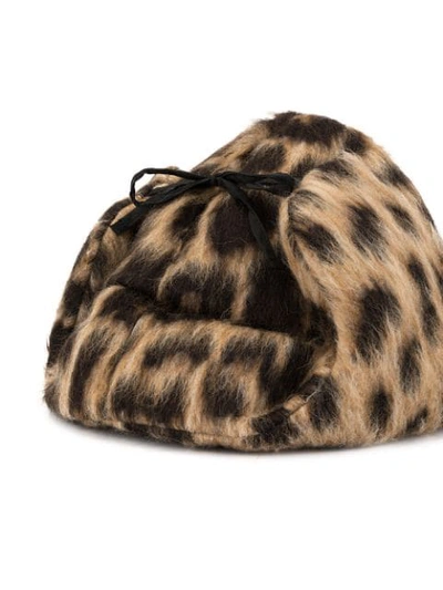 Shop R13 Leopard Trapper Hat In Brown