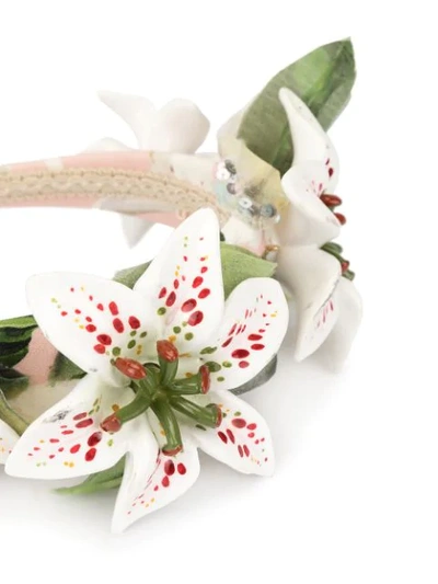 Shop Dolce & Gabbana Floral Embellished Hairband In Hfkk8 Gigli Fdo.rosa