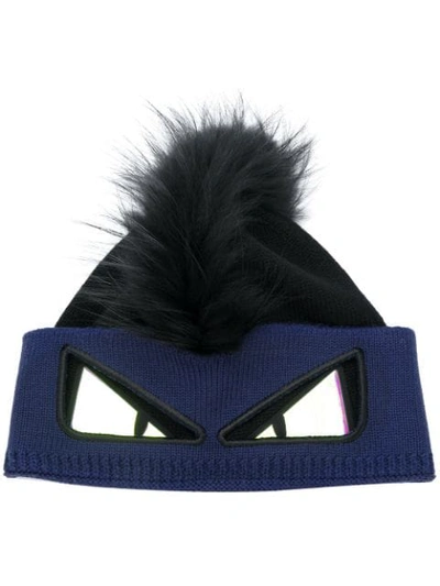 Shop Fendi Bag Bugs Beanie Hat In Black