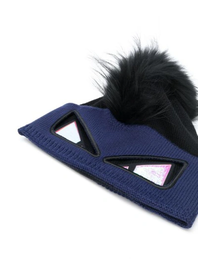 Shop Fendi Bag Bugs Beanie Hat In Black