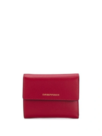 Shop Emporio Armani Logo Cardholder Wallet In Red
