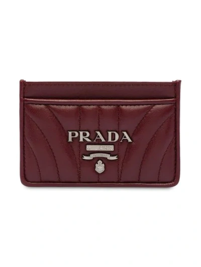 Shop Prada Credit Card Holder In Red