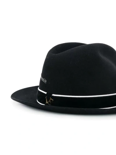 Shop Ermanno Scervino Embroidered Fedora Hat In Black