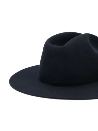 Shop Apc Felt Fedora Hat In Iak Dark Navy