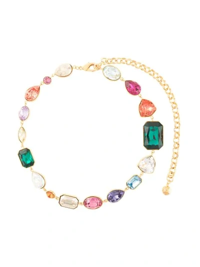 Shop Shourouk Crystal Necklace In Multicolour