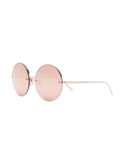 Shop Linda Farrow Runde Sonnenbrille In Metallic