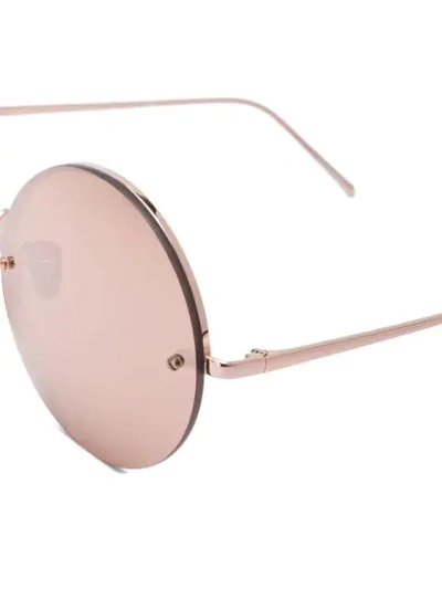 Shop Linda Farrow Runde Sonnenbrille In Metallic