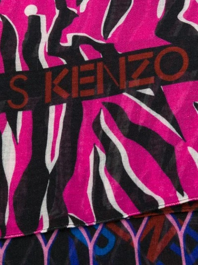 Shop Kenzo Multi Print Scarf In Black