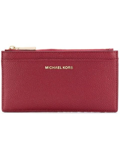 Shop Michael Michael Kors Calf Leather Wallet - Red