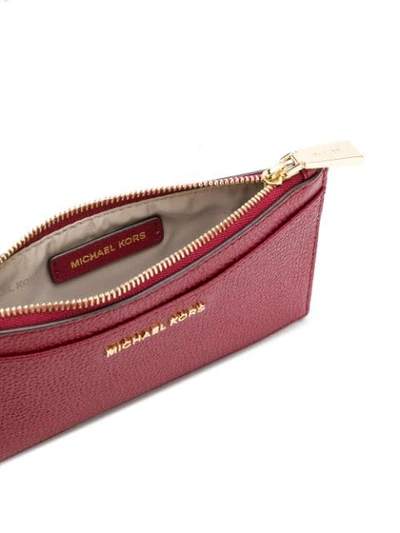 Shop Michael Michael Kors Calf Leather Wallet - Red