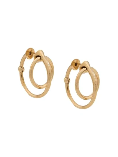 Shop Alan Crocetti Twisted Hoop Earrings In Gold