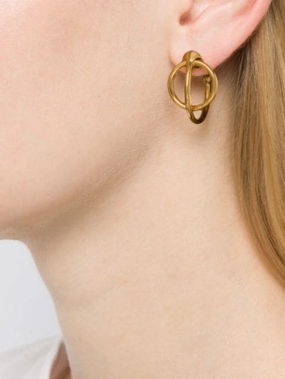 Shop Alan Crocetti Twisted Hoop Earrings In Gold