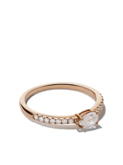 Shop Anita Ko 18kt Rose Gold Sideways Pear Diamond Ring