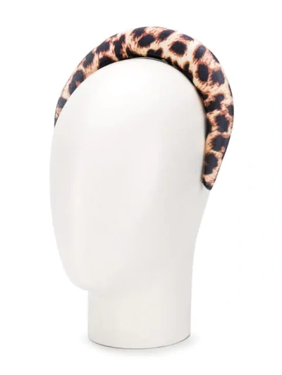 Shop In The Mood For Love Leopard Print Velvet Headband In Leopar Print